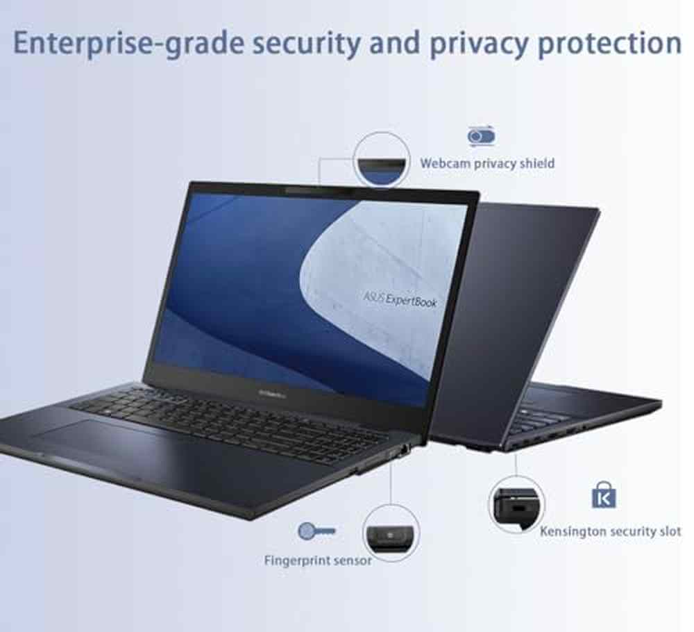 ASUS ExpertBook B2 Laptop (15.6" FHD, Intel 12-core i5-1240P, 16GB RAM, 512GB SSD) for Small Business, Traveling, Engineering, Backlit, Fingerprint, 3-Yr WRT, IST HDMI, Win 11 Pro w/AI Copilot, Black