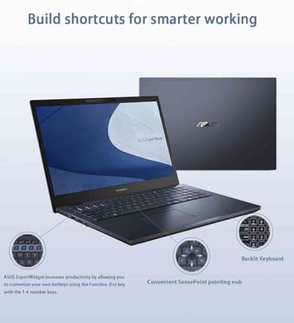 ASUS ExpertBook B2 Laptop (15.6" FHD, Intel 12-core i5-1240P, 16GB RAM, 512GB SSD) for Small Business, Traveling, Engineering, Backlit, Fingerprint, 3-Yr WRT, IST HDMI, Win 11 Pro w/AI Copilot, Black