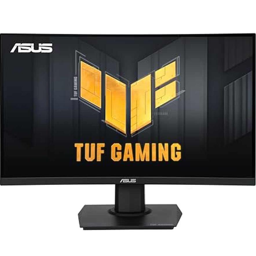 ASUS TUF Gaming 24” (23.6 inch viewable) Curved Monitor (VG24VQER) – FHD, 180Hz, 1ms, DCI-P3 90%, Extreme Low Motion Blur Sync, FreeSync, Shadow Boost, Eye Care, DisplayWidget Center, 3yr Warranty