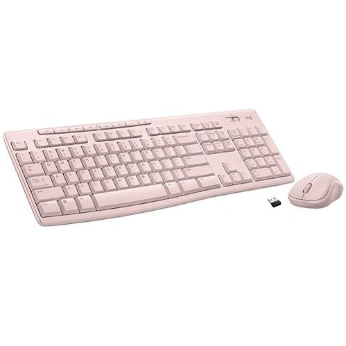 Logitech MK270 Wireless Keyboard and Mouse Combo for Windows, 2.4 GHz Wireless, Compact Mouse, 8 Multimedia and Shortcut Keys, 2-Year Battery Life, for PC, Laptop - Rose