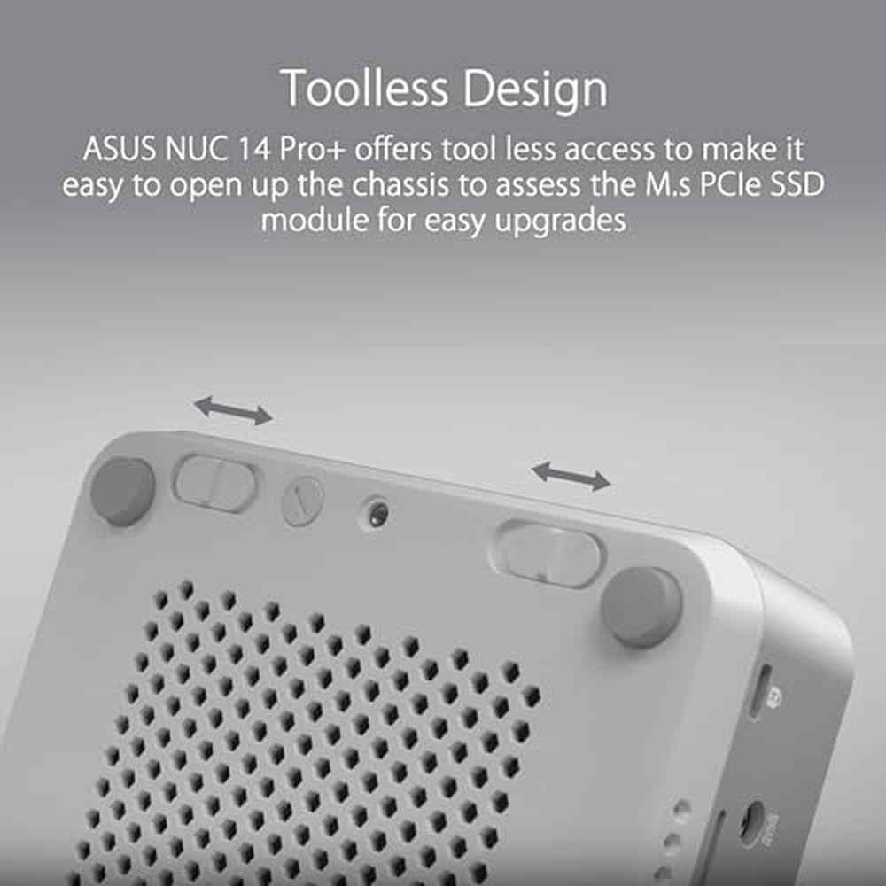 ASUS NUC 14 Pro+ Full System Mini PC with Intel 14th Gen Core Ultra 7 155H, 32GB DDR5 RAM, 1TB PCIe G4x4 NVMe SSD, Thunderbolt 4, Win 11 Home, Silver Aluminum Chassis, VESA Mount Included