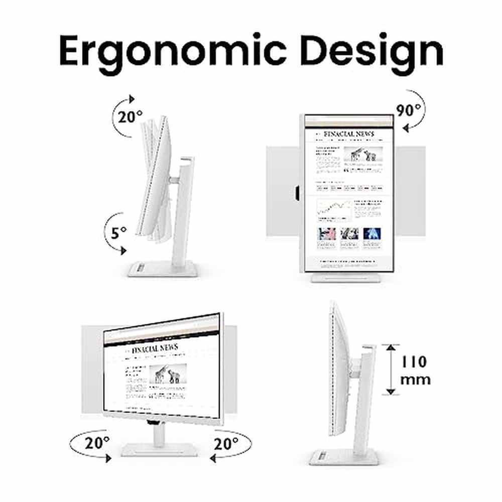BenQ GW3290QT Productivity Monitor 32" 1440p | IPS| Eye-Care Tech | 99% sRGB | Brightness Intelligence | Noise-Cancelling Mic & Speakers | Ergonomic | USB-C (65W) | USB Hub | DaisyChain,White
