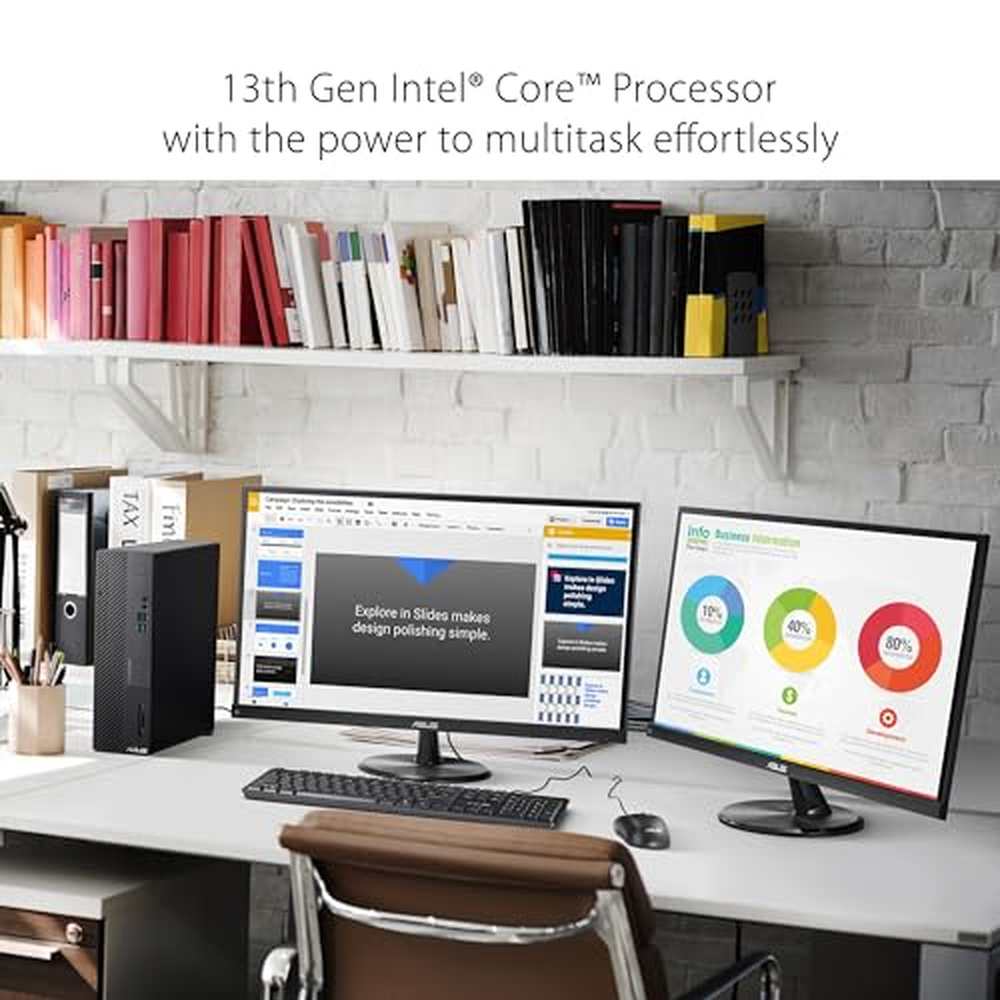ExpertCenter D5 Small Form Factor Desktop PC, Intel Core i5-13400, 16GB DDR4 RAM, 1TB PCIe SSD, Windows 11 Pro, Black, D500SE-AS504