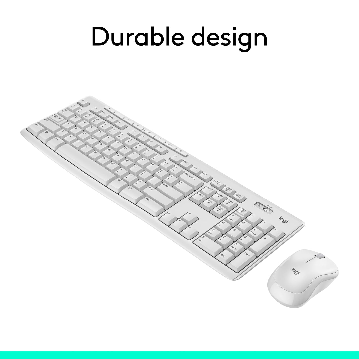 Logitech MK270 Wireless Keyboard and Mouse Combo for Windows, 2.4 GHz Wireless, Compact Mouse, 8 Multimedia and Shortcut Keys, 2-Year Battery Life, for PC, Laptop - Off White