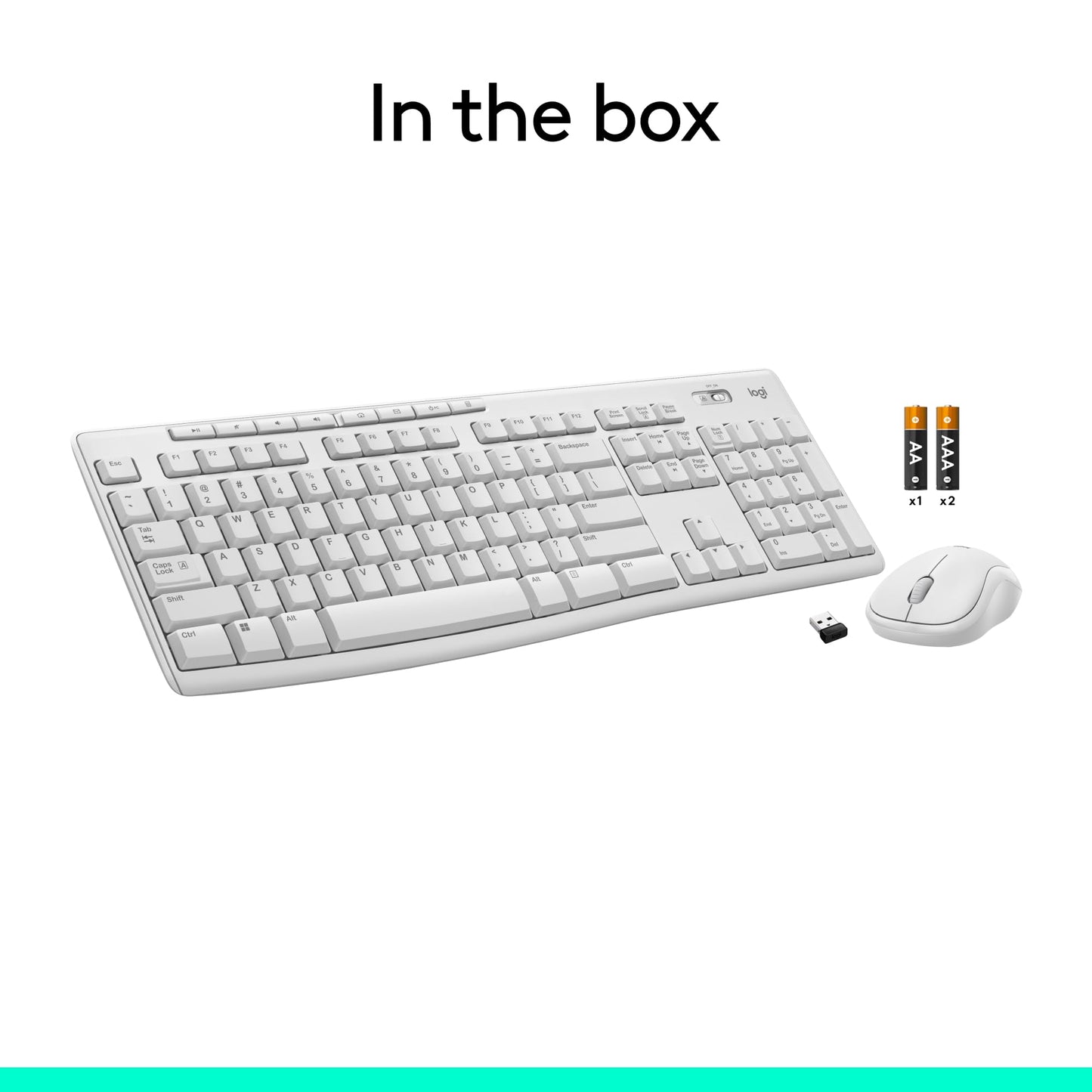 Logitech MK270 Wireless Keyboard and Mouse Combo for Windows, 2.4 GHz Wireless, Compact Mouse, 8 Multimedia and Shortcut Keys, 2-Year Battery Life, for PC, Laptop - Off White