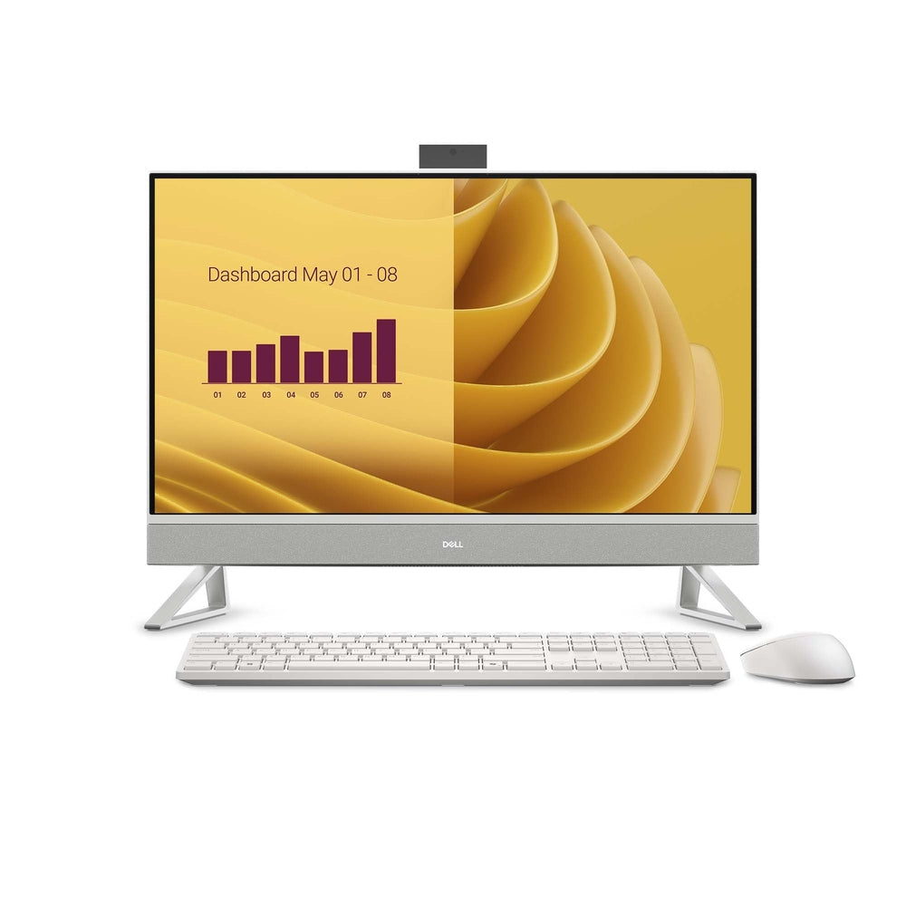 Dell 27 All-in-One Desktop ec27250-27-inch FHD (1920 x 1080) Display, Intel Core 5 Processor 120U, Intel Graphics, 16GB DDR5 RAM, 512GB SSD, Windows 11 Home, Onsite Service - White
