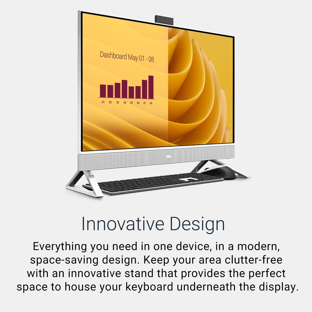 Dell 27 All-in-One Desktop ec27250-27-inch FHD (1920 x 1080) Display, Intel Core 7 Processor 150U, Intel Graphics, 16GB DDR5 RAM, 1TB SSD, Windows 11 Home, Onsite Service - White