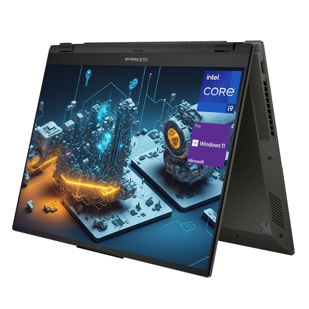 ASUS Business Vivobook S 16 Flip 2-in-1 Laptop, 16" WUXGA Touchscreen, Intel Core i9-13900H, 32GB SSD, 1TB SSD, Webcam, HDMI, Wi-Fi 6, Windows 11 Pro, Midnight Black