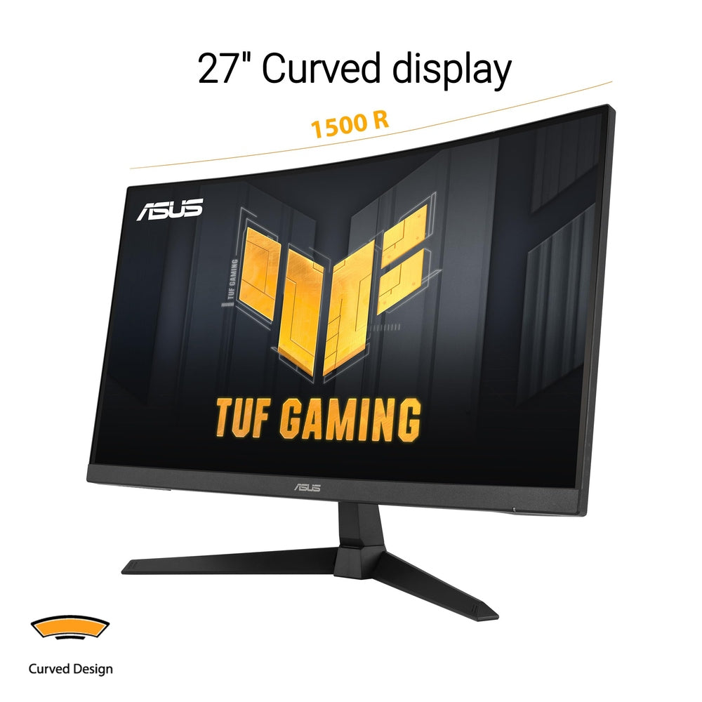 ASUS TUF Gaming 27” 1440P Curved HDR Gaming Monitor (VG27WQ3B) - QHD (2560 x 1440), 180Hz, 0.5ms, 1500R, Extreme Low Motion Blur, FreeSync, 90% DCI-P3, Shadow Boost, DisplayWidget, 3 yr Warranty