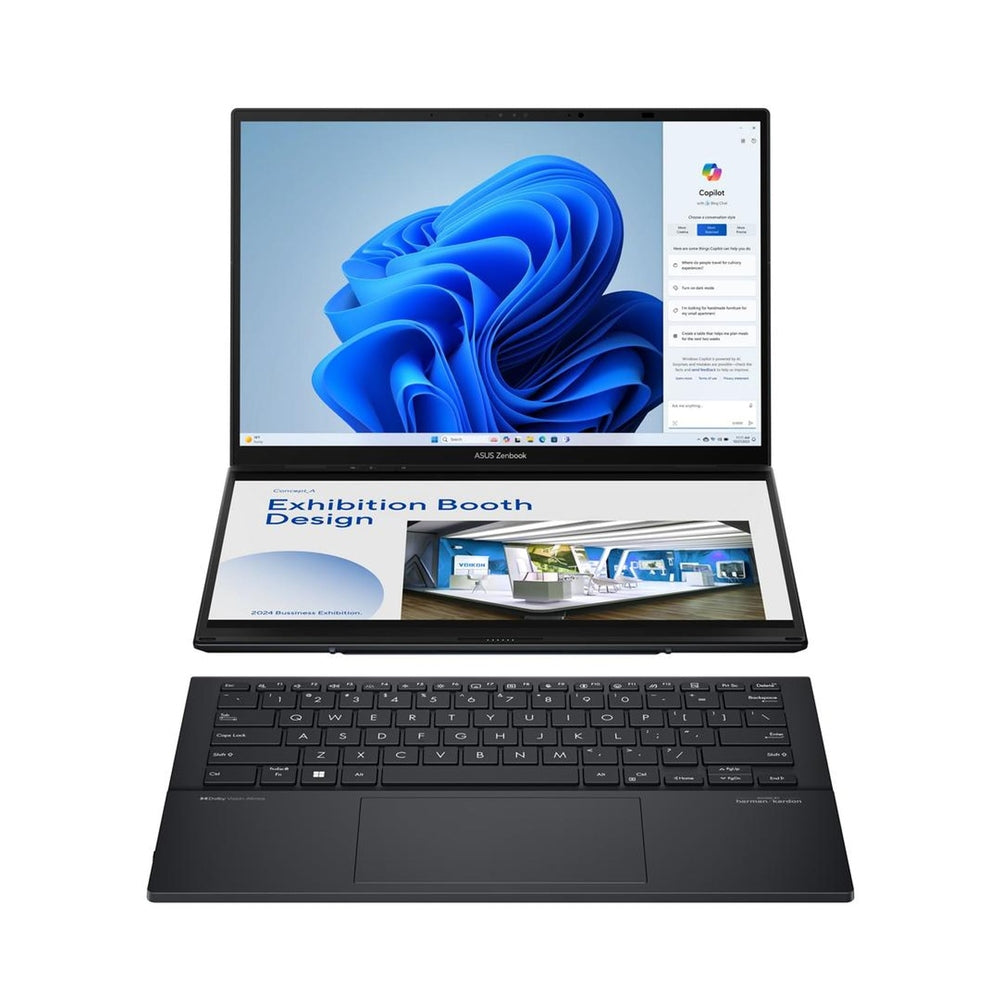 ASUS Zenbook DUO Dual 14" OLED 3K 120Hz Touchscreen Laptop Intel Core Ultra 7 255H 32GB RAM 1TB SSD Inkwell Gray