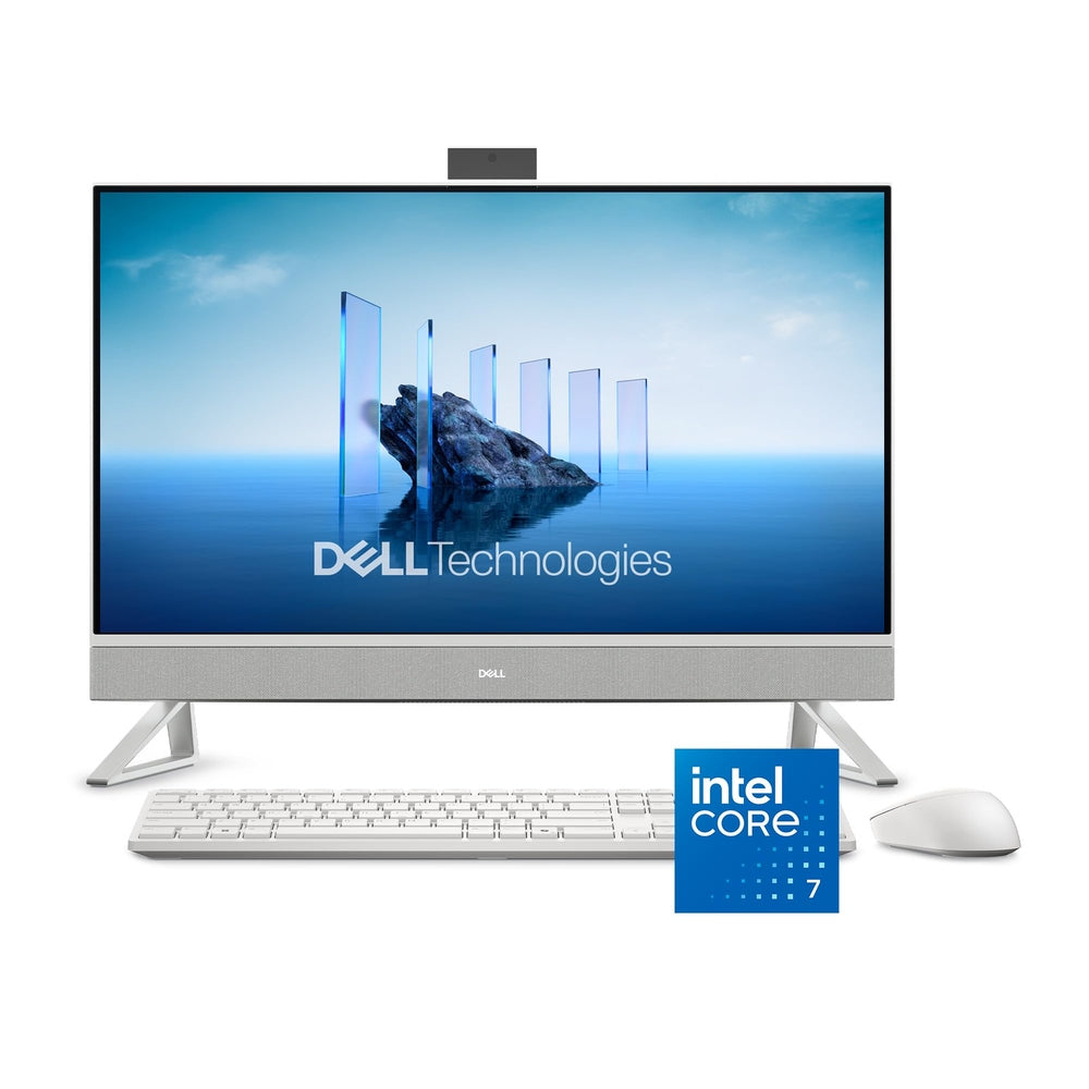 Dell 27 All-in-One Desktop ec27250-27-inch FHD (1920 x 1080) Display, Intel Core 7 Processor 150U, Intel Graphics, 16GB DDR5 RAM, 1TB SSD, Windows 11 Home, Onsite Service - White