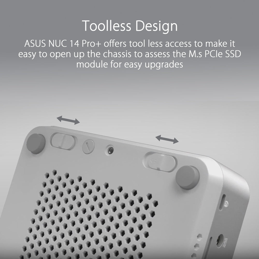 ASUS NUC 14 Pro+ Full System Mini PC with Intel 14th Gen Core Ultra 9 185H, 32GB DDR5 RAM, 1TB PCIe G4x4 NVMe SSD, Thunderbolt 4, Win 11 Home, Silver Aluminum Chassis, VESA Mount Included