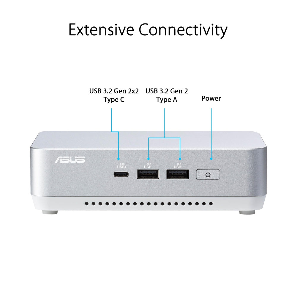 ASUS NUC 14 Pro+ Full System Mini PC with Intel 14th Gen Core Ultra 9 185H, 32GB DDR5 RAM, 1TB PCIe G4x4 NVMe SSD, Thunderbolt 4, Win 11 Home, Silver Aluminum Chassis, VESA Mount Included