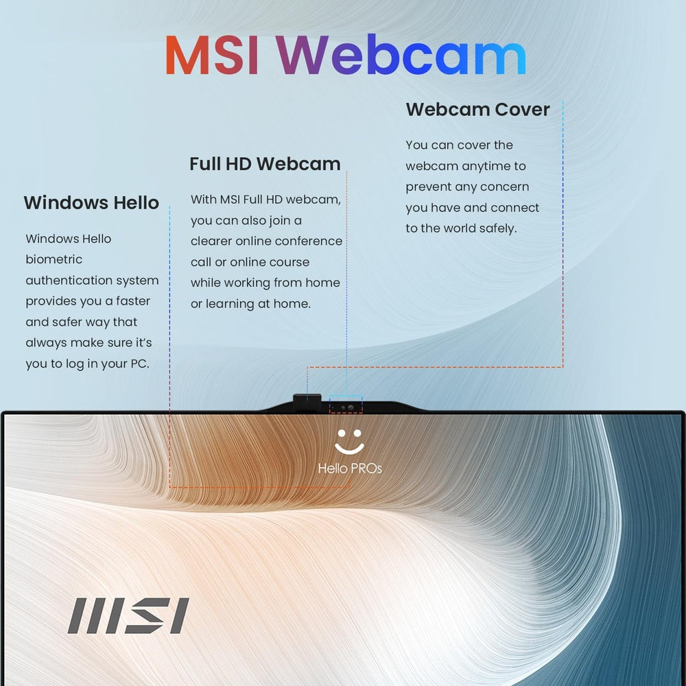 MSI Pro Modern 23.8" FHD AIO Desktop, Touchscreen, 10 Cores Intel Core 5 120U, 32GB DDR5 RAM, 2TB SSD, Adjustable Height & Angle, IR Webcam, AI Engine, Win11 P, Bundle with ADATA 512GB Mobile SSD