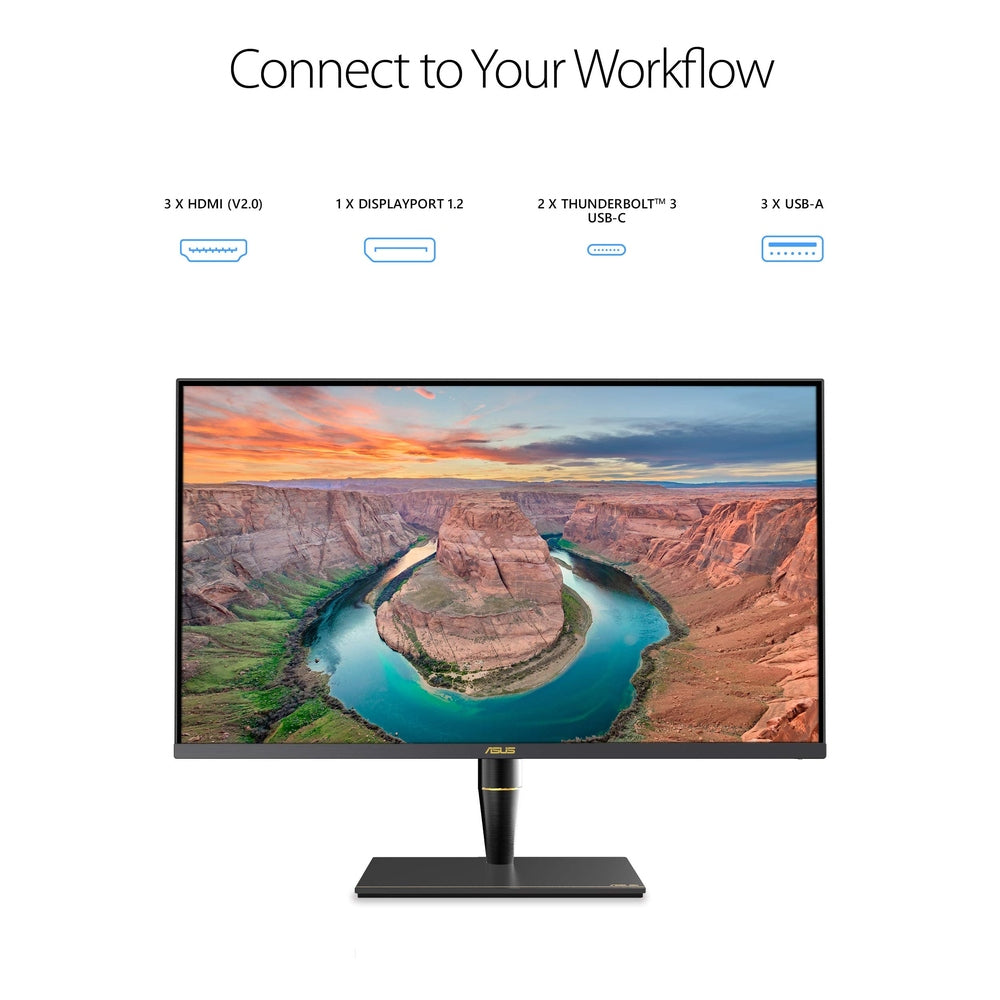 ASUS ProArt Display PA32UCX-PK 32” 4K HDR PC Monitor, 99% DCI-P3 99.5% Adobe RGB, DeltaE<1, 10-bit, IPS, Thunderbolt 3 USB-C HDMI, 1200nits, w/X-rite Calibrator, Compatible with Laptop & Mac Monitor
