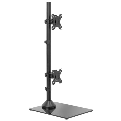 VIVO Dual Monitor Desk Stand with Tempered Glass Base