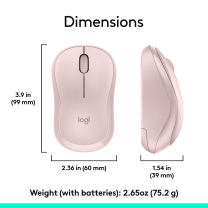 Logitech MK270 Wireless Keyboard and Mouse Combo for Windows, 2.4 GHz Wireless, Compact Mouse, 8 Multimedia and Shortcut Keys, 2-Year Battery Life, for PC, Laptop - Rose