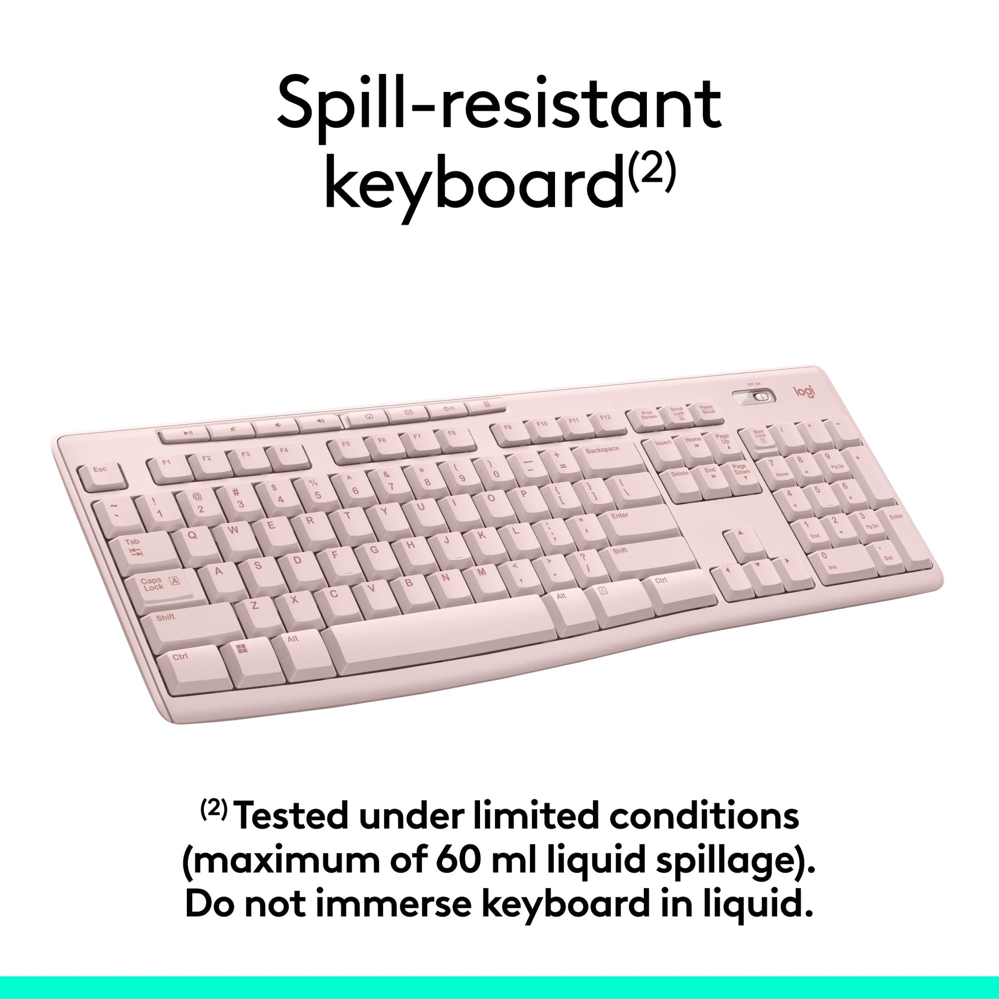 Logitech MK270 Wireless Keyboard and Mouse Combo for Windows, 2.4 GHz Wireless, Compact Mouse, 8 Multimedia and Shortcut Keys, 2-Year Battery Life, for PC, Laptop - Rose