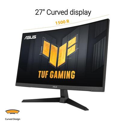 ASUS TUF Gaming 27” 1440P Curved HDR Gaming Monitor (VG27WQ3B) - QHD (2560 x 1440), 180Hz, 0.5ms, 1500R, Extreme Low Motion Blur, FreeSync, 90% DCI-P3, Shadow Boost, DisplayWidget, 3 yr Warranty