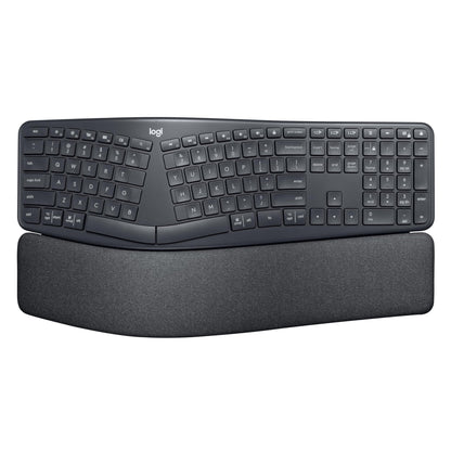 Logitech ERGO K860 Wireless Ergonomic Keyboard - Split Keyboard, Wrist Rest, Natural Typing, Stain-Resistant Fabric, Bluetooth and USB Connectivity, Compatible with Windows/Mac, Black