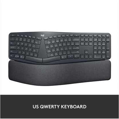 Logitech ERGO K860 Wireless Ergonomic Keyboard - Split Keyboard, Wrist Rest, Natural Typing, Stain-Resistant Fabric, Bluetooth and USB Connectivity, Compatible with Windows/Mac, Black