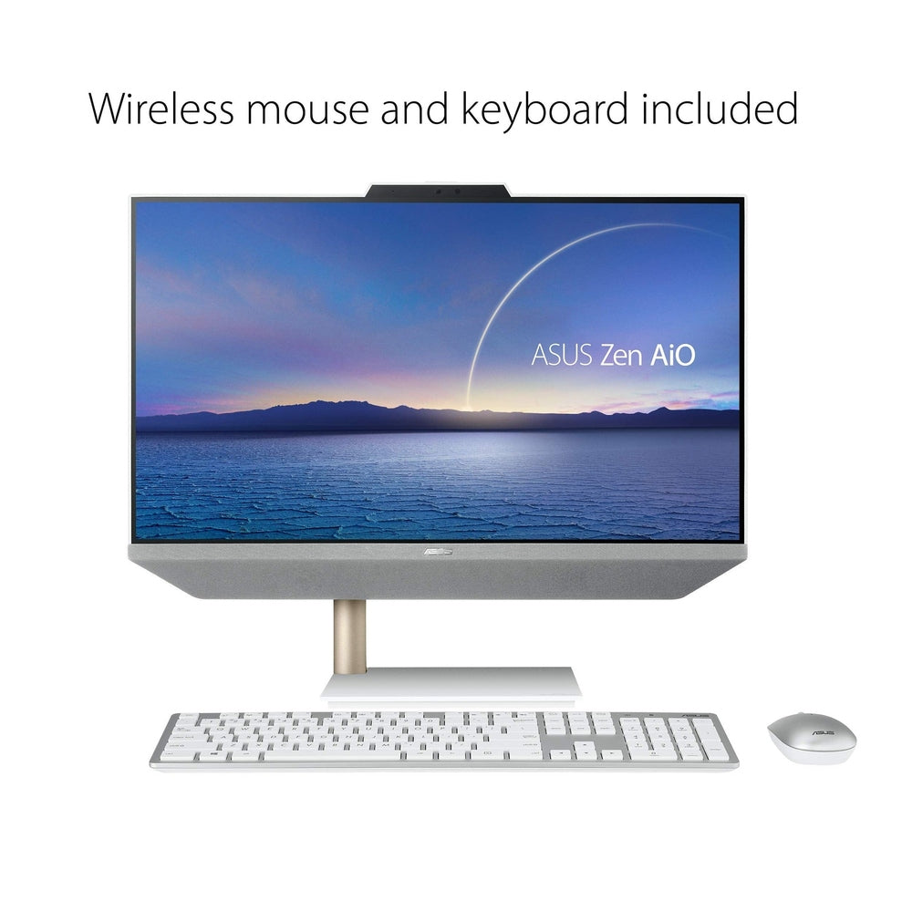 ASUS Zen AiO 24, 23.8” FHD Touchscreen Display, AMD Ryzen 7 5825U Processor, 16GB DDR4 RAM, 512GB SSD, Windows 11 Home, Kensington Lock, Wireless Keyboard and Mouse Included, White, M5401WYA-DH704T